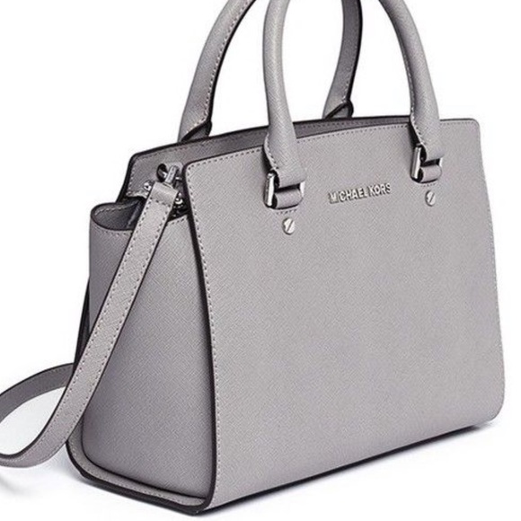 Michael Kors Handbags - Gray Michael Kors Silver Structured Hardware Bag